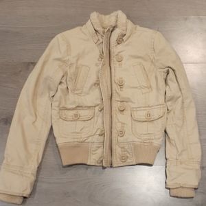 Aeropostale Beige Zip Up Warm Winter Jacket Coat